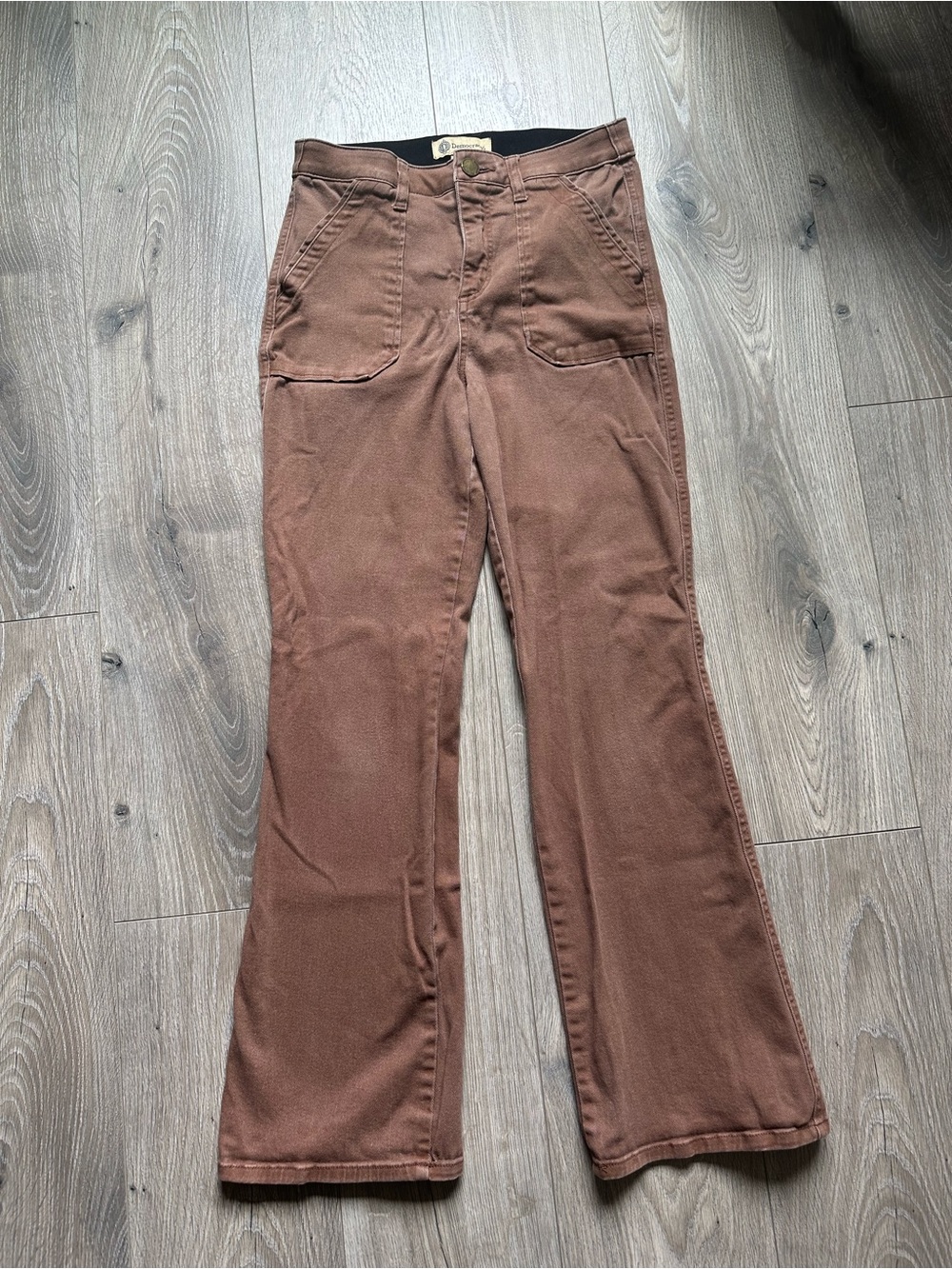 Brown High Rise Casual Cotton Pants